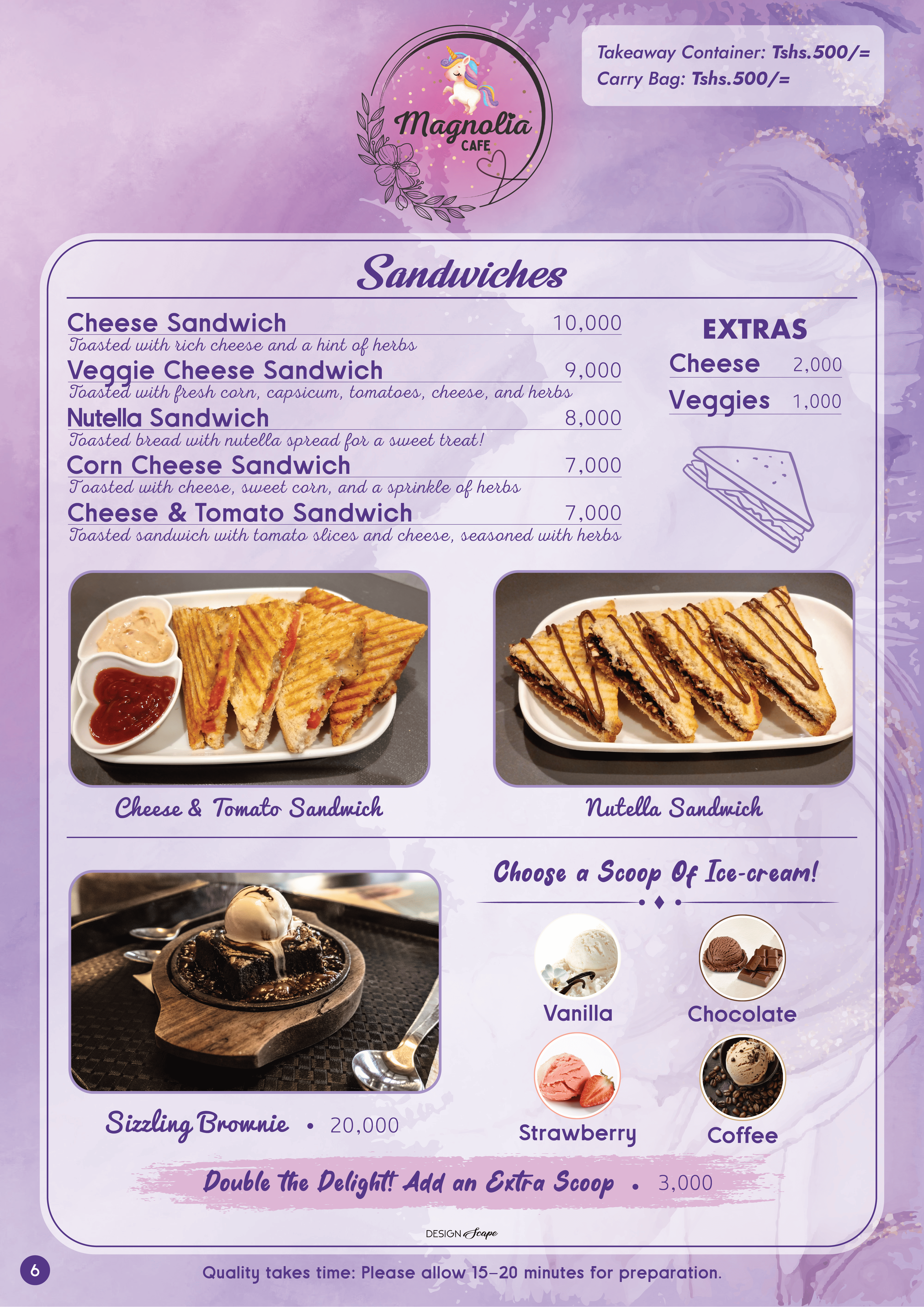 Brownie, Sandwich, Waffles